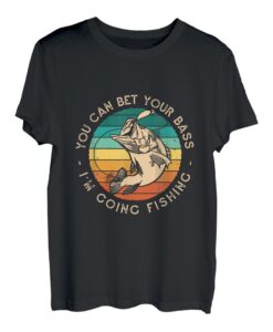 Barsch Angeln Retro Sonnenuntergang Angler Outdoor Sport T-Shirt