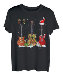 Bass Guitar Player Santa Hat Rentier Guitar Lover Christmas T-Shirt