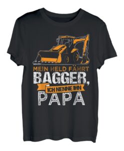 Bauarbeiter Lustig - Mein Held Fährt Bagger Papa Kinder T-Shirt