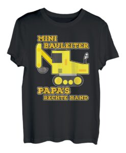 Bauwagen Bagger Baustelle Papa Vater Bauleiter Kind Sohn T-Shirt