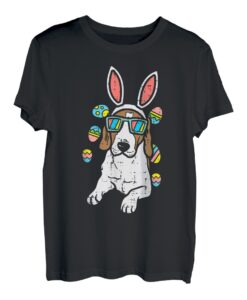 Beagle Hasenohren, Brillen, Eier, süßer Osterhund, Besitzer T-Shirt
