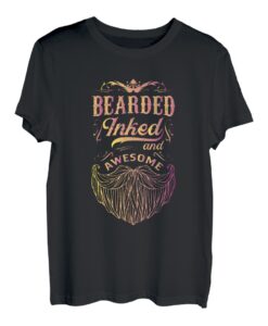 Bearded Inked And Awesome Tätowierter Onkel Geschenk T-Shirt