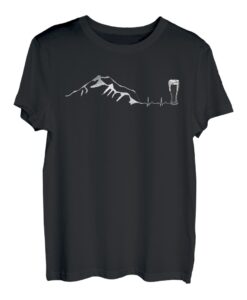 Berge Bier Alkohol Herzschlag Puls EKG Frequenz Wanderer T-Shirt