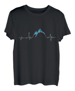 Berge Hearbeat Wandern Pulslinie Bergsteiger T-Shirt