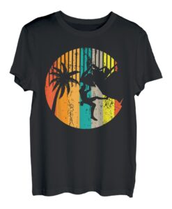Bergsteiger Boulder-Palme Retro Klettern T-Shirt