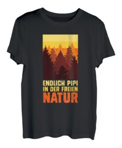 Bergsteiger lustig Peeing outside Naturburschen Bergfan T-Shirt