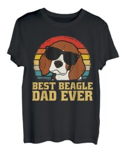Best Beagle Hund Hunde Welpe Retro Papa Vater Dad Geschenk T-Shirt