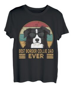 Best Border Collie Dad Ever Hunde Papa Herrchen Geschenkidee T-Shirt