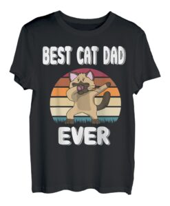 Best Cat Dad Ever bester katzenpapa Dabbing Cat Siamkatze T-Shirt