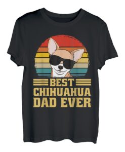 Best Chihuahua Hund Welpe Retro Papa Vater Dad Mann Geschenk T-Shirt