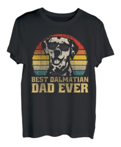 Best Dalmatiner Hund Welpe Retro Papa Vater Dad Geschenk T-Shirt