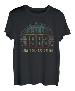 Best Of 1983 Jahrgang 40. Geburtstag Herren Damen Geschenk T-Shirt