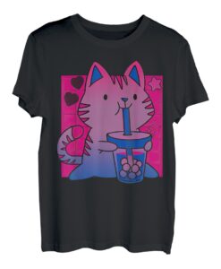 Bi Pride Cat LGBT Bisexuelle Flagge Niedliche Kawaii Katzen T-Shirt T-Shirt