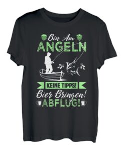 Bier Angler Fischer Spruch Lustig - Bin am Angeln T-Shirt