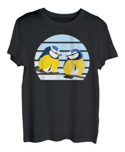 Blaumeisen Vogel Zeichnung Vogelbeobachter Gartenvogel T-Shirt