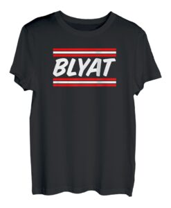 BLYAT Stripe Logo Print Russisches T-Shirt