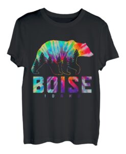 Boise Idaho Tie Dye Bear Pride Outdoor Wandern Natur Vintage T-Shirt