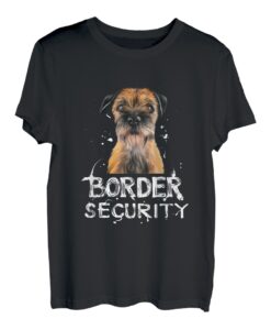 Border Terrier mit englischer Aufschrift "Border Security", Vintage-Stil T-Shirt