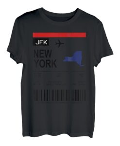Bordkarte Flugticket New York Flughafen Passagier Fluggast T-Shirt