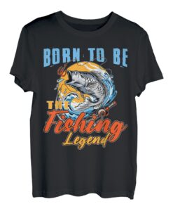 Born To Be The Fishing Legend Angelliebhaber Fisherman T-Shirt