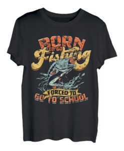 Born To Go Fishing Forced To Go To School Angeln Kinder T-Shirt