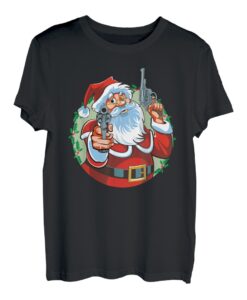 Böser Weihnachtsmann mit Pistolen - Funny X-Mas T-Shirt