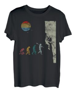Bouldern Evolution Bergsteigen Klettern Vintage Retro T-Shirt