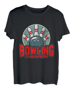 Bowling Champion T-Shirt Geschenk Herren Damen Bowlen Sport