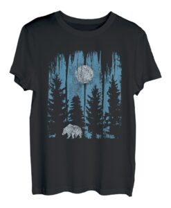 Braunbär Bär Wald Landschaft Wandern Abenteuer Retro Design T-Shirt