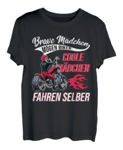 Brave Mädchen Bikerin Biker Bike Motorradfahrerin Geschenk T-Shirt