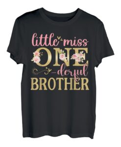 Brother Little Miss Onederful Geburtstagsparty 1 Jahr altes Mädchen T-Shirt