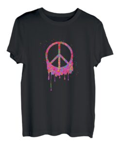 Buntes Friedenszeichen Symbol Liebe Hippie Pazifist Bürgerrechte T-Shirt