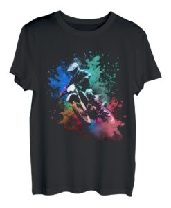 Buntes Motocross Dirt Bike Racing Biker Motorrad T-Shirt