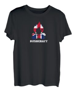 Bushcraft United Kingdom mit Flagge von UK Wildnis Survival T-Shirt