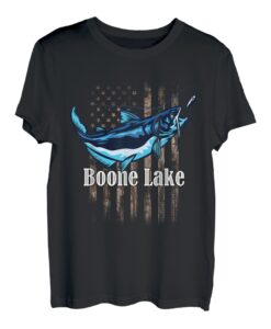 Camo Amerikanische Flagge Wels Angeln Boone Lake T-Shirt