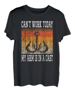 Can't Work Today My Arm Is In A Cast Fishing Dad Jungen Mädchen T-Shirt