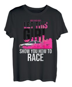 Car Racing Karierte Flagge Automobile Female Motor Racer T-Shirt