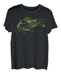 Carp Shirt T-Shirt Gift Camouflage Print Fishing T-Shirt