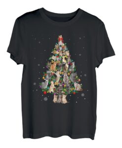 Cat Katze Weihnachten Katzen Baum Lichter Lustiges Geschenk T-Shirt