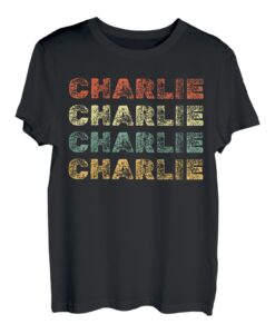 Charlie personalisierbares Retro-Vintage-Geschenk für Charlie T-Shirt