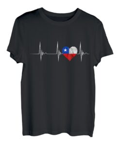Chile Herz Chilene Herzschlag EKG Puls Chilenischer Stolz T-Shirt
