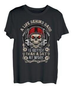 Chopper Cruiser Motorrad A Life Behind Bars Biker T-Shirt