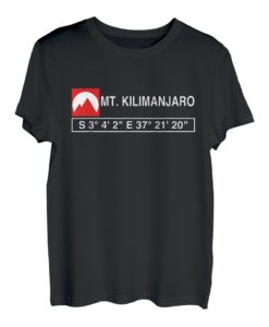 Cool Kilimanjaro Mountain T-Shirt mit GPS-Koordinaten