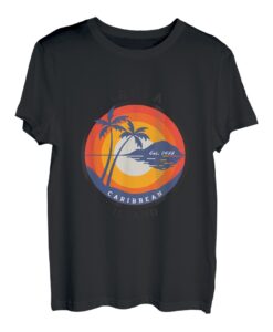 Cooles Vintage Aruba Karibik Strand Spaß Sonnenuntergang Grafik Design T-Shirt