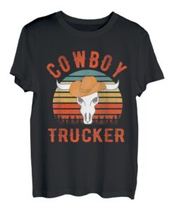Cowboy-fernlastfahrer-weinlese-retro-lkw-fahrer T-Shirt