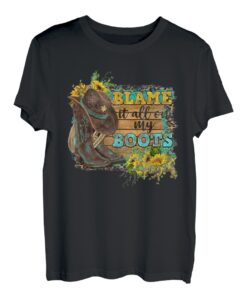 Cowgirl Boots Hut Sonnenblume Holz All On My Boots Western T-Shirt