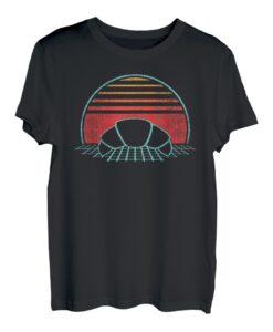 Croissant Retro Vintage 80er Jahre Stil Geschenk T-Shirt