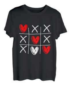 Cute Tic Tac Toe Herzen Valentinstag T-Shirt