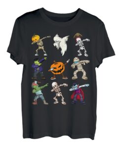 Dabbing Halloween Skelett Zombie Mummy Ghost Pumpkin Dab T-Shirt