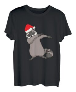 Dabbing Raccoon Weihnachtsmann-Mütze Dab Dance Waschbär T-Shirt
